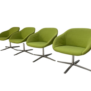 Walter Knoll Turtle Armchairs - In Lime Green Fabric, Set of Four @ REHAUS