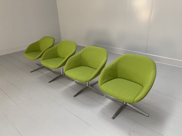 Walter Knoll Turtle Armchairs - In Lime Green Fabric, Set of Four @ REHAUS