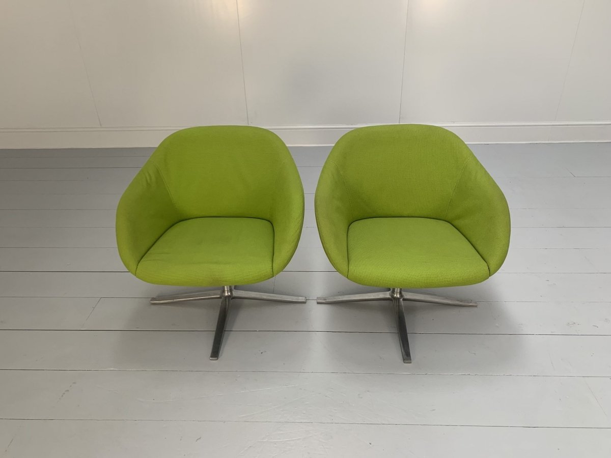 Walter Knoll Turtle Armchairs - In Lime Green Fabric, Set of Four @ REHAUS