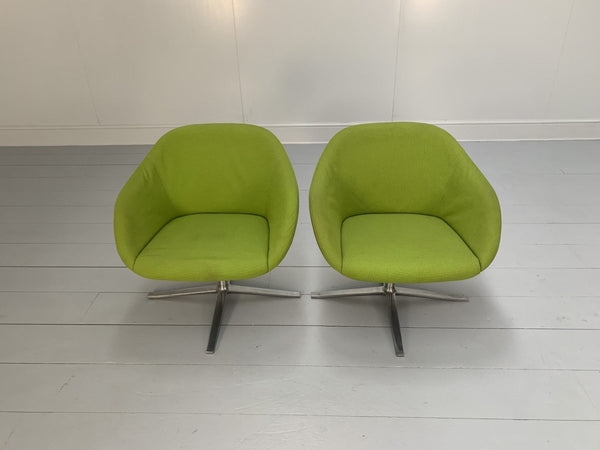 Walter Knoll Turtle Armchairs - In Lime Green Fabric, Set of Four @ REHAUS