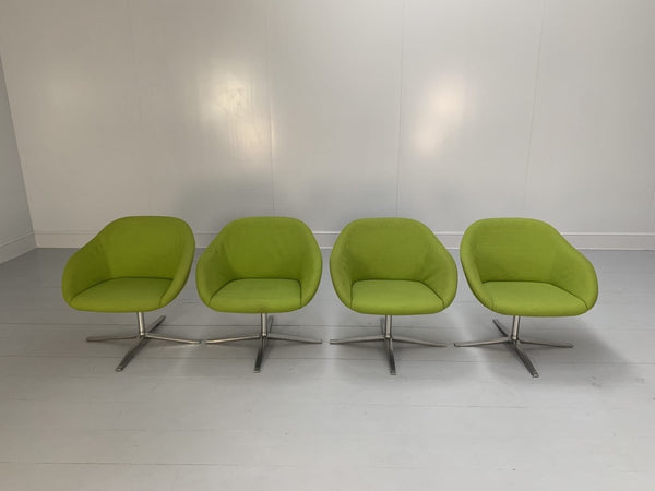 Walter Knoll Turtle Armchairs - In Lime Green Fabric, Set of Four @ REHAUS