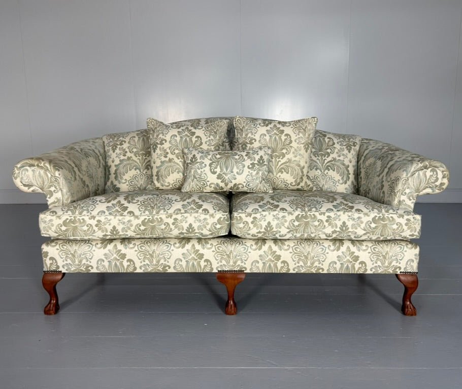 Wesley Barrell Marlborough 2.5 - Seat Sofa - In Blue Grey Damask Fabric - RRP Â£5000 @ REHAUS