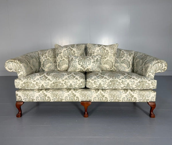 Wesley Barrell Marlborough 2.5 - Seat Sofa - In Blue Grey Damask Fabric - RRP Â£5000 @ REHAUS