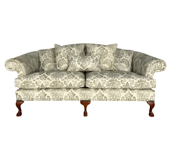 Wesley Barrell Marlborough 2.5 - Seat Sofa - In Blue Grey Damask Fabric - RRP Â£5000 @ REHAUS