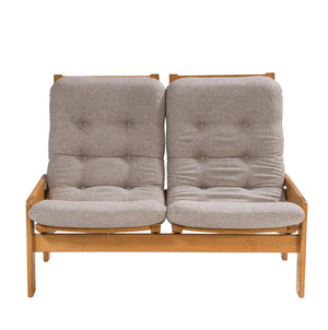 Yngve Ekström for Swedese Grey Fabric 2 Seat Sofa, 1960s