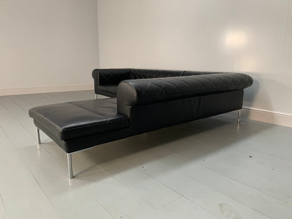 Zanotta 1320 Barocco Sofa - L - Shape 5 - Seat - In Black Pelle Leather @ REHAUS