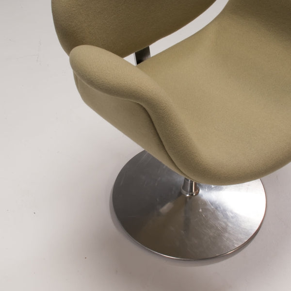 Artifort by Pierre Paulin Green Fabric Little Tulip Swivel Chair, Set of Three @ REHAUS