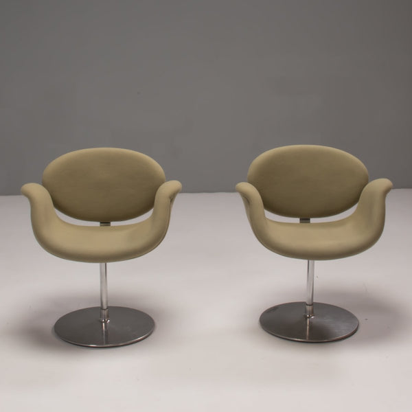 Artifort by Pierre Paulin Green Fabric Little Tulip Swivel Chair, Set of Three @ REHAUS