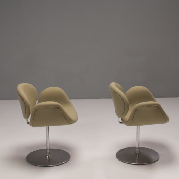 Artifort by Pierre Paulin Green Fabric Little Tulip Swivel Chair, Set of Three @ REHAUS